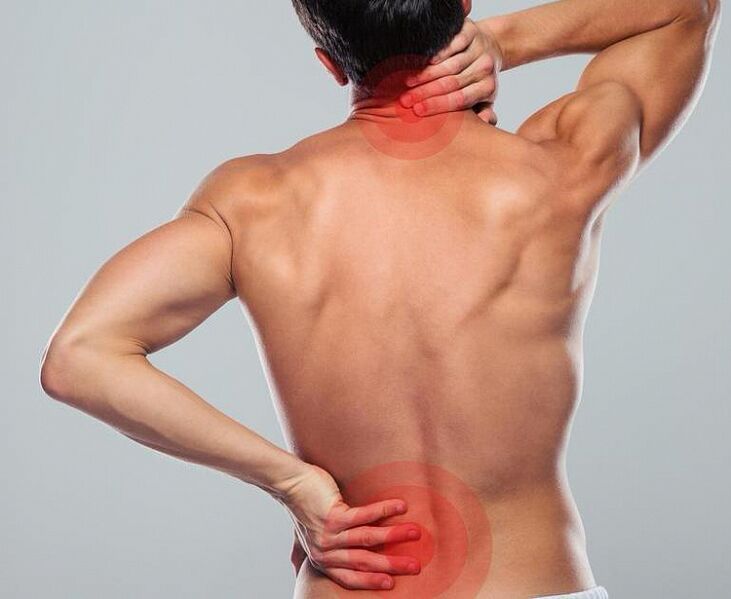 E Mann huet Spinette Osteochondrosis